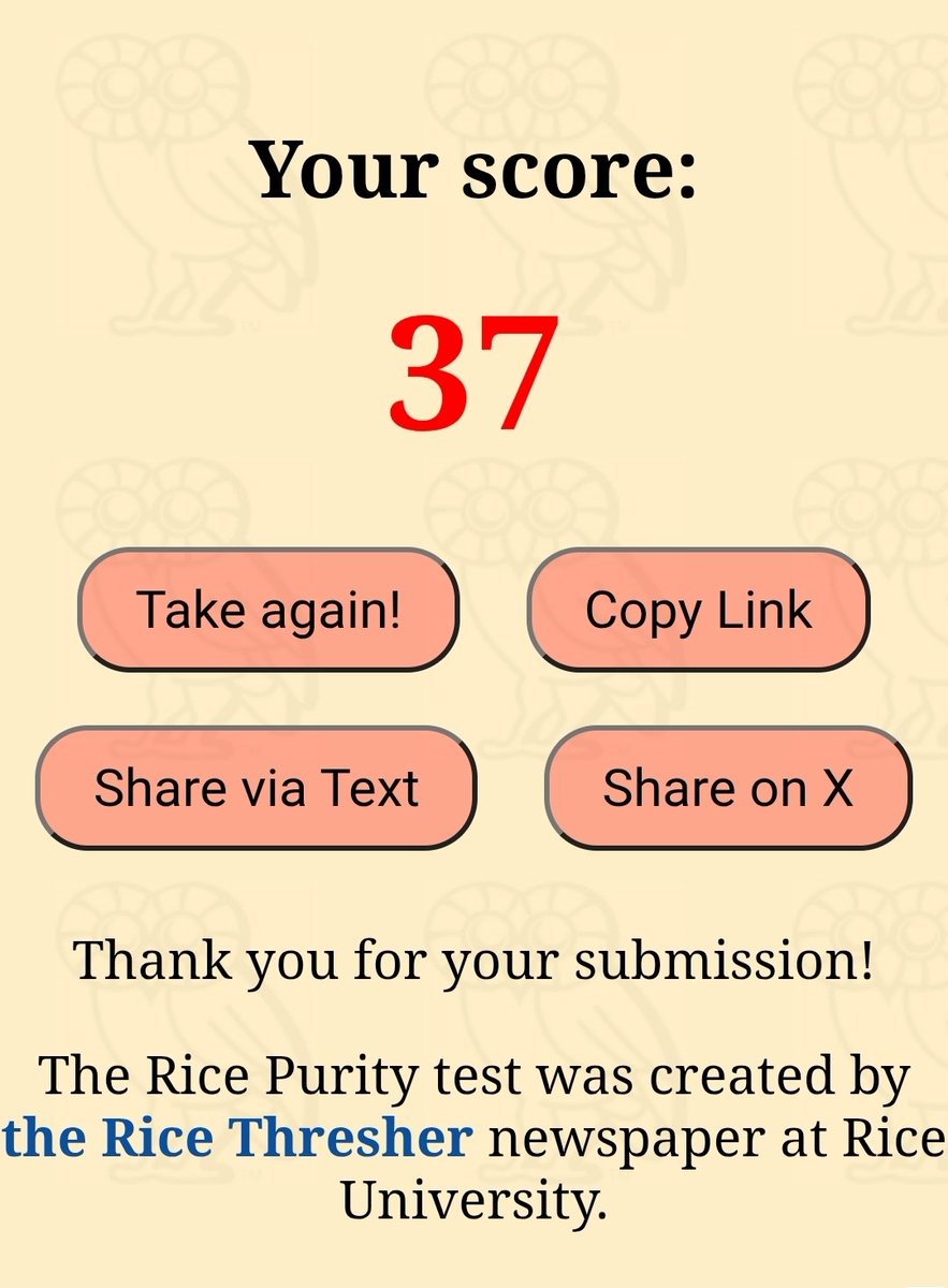 Was told to take the Purity test...