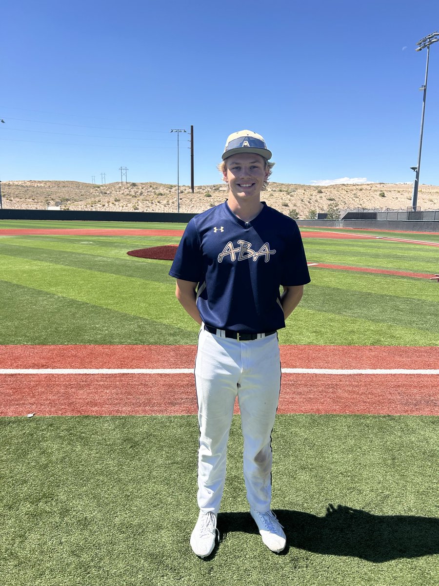 FiveToolNM's tweet image. F: @AbqBaseballAcad Navy 2027 7, HD 2027 0
PoG: @logansunstrom 5 IP, 8 K, 0 ER, 2 H | 1-1, RBI