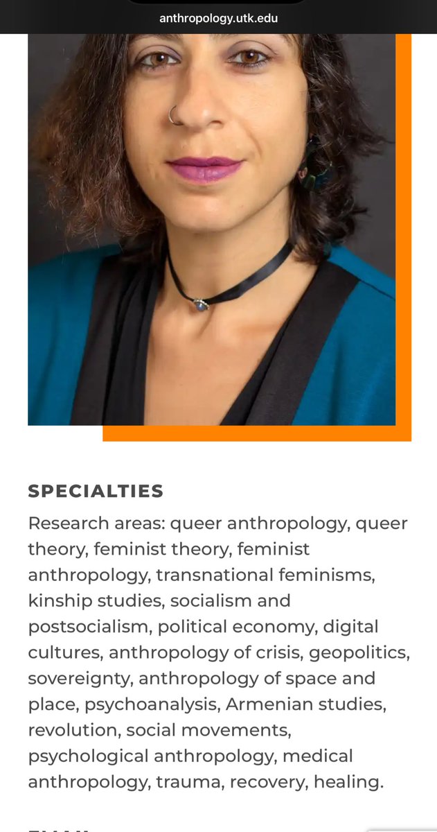 Robby Starbuck (@robbystarbuck) on Twitter photo Meet Tamar Shirinian. Tamar is a professor at <a href="/UTKnoxville/">UT Knoxville</a>. Someone sent this horrific post to my DM’s. UTK must take action. Email: mtindell@tennessee.edu to ask President <a href="/randyboyd/">Randy Boyd</a> to act now. Also, why do we even have queer theory or queer anthropology specialists at Meet Tamar Shirinian. Tamar is a professor at <a href="/UTKnoxville/">UT Knoxville</a>. Someone sent this horrific post to my DM’s. UTK must take action. Email: mtindell@tennessee.edu to ask President <a href="/randyboyd/">Randy Boyd</a> to act now. Also, why do we even have queer theory or queer anthropology specialists at
