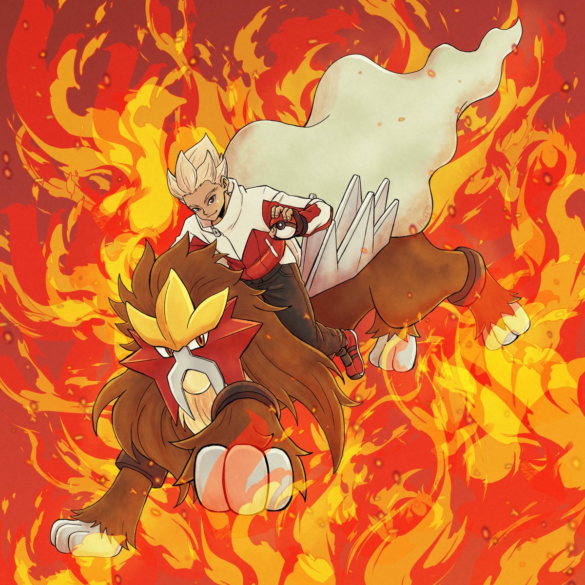 pasto_arte's tweet image. Entei es mi pokemon favorito (y el único que me gusta) y qué mejor que combinarlo con el goleador de fuego del Raimon 🔥🔥🔥

#InazumaTrainers #InazumaEleven #Entei