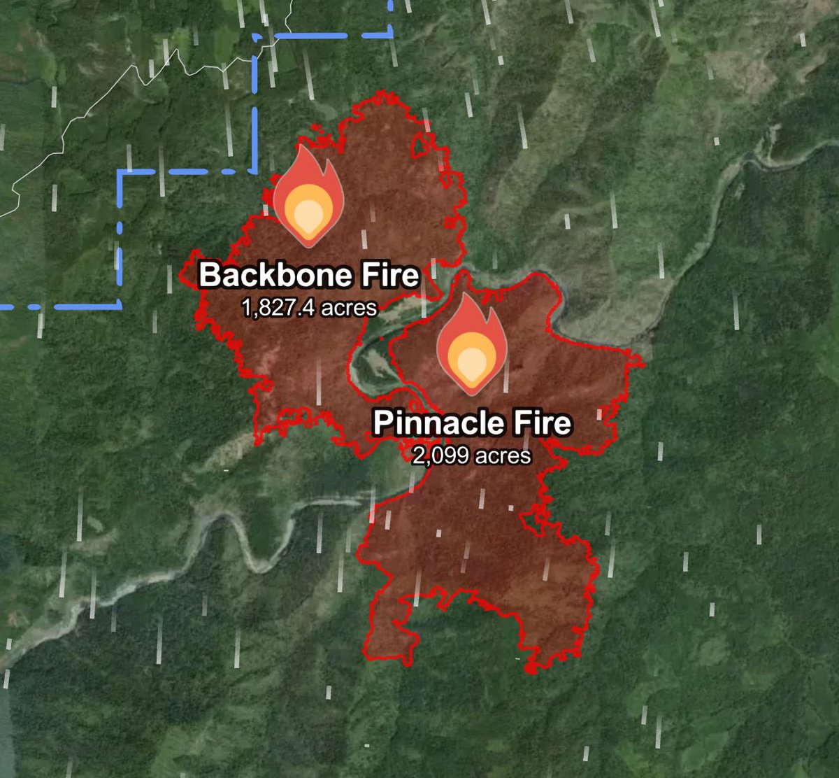 WCTOfficialYT's tweet image. 12 pm advisory | the #mooncomplex 

#Backbonefire 
Yesterday near the bushy bar area crews engaged in a uptick in fire behavior and were able to slow the fire down, today crews continue preparing the panther ridge trail for fire suppression support