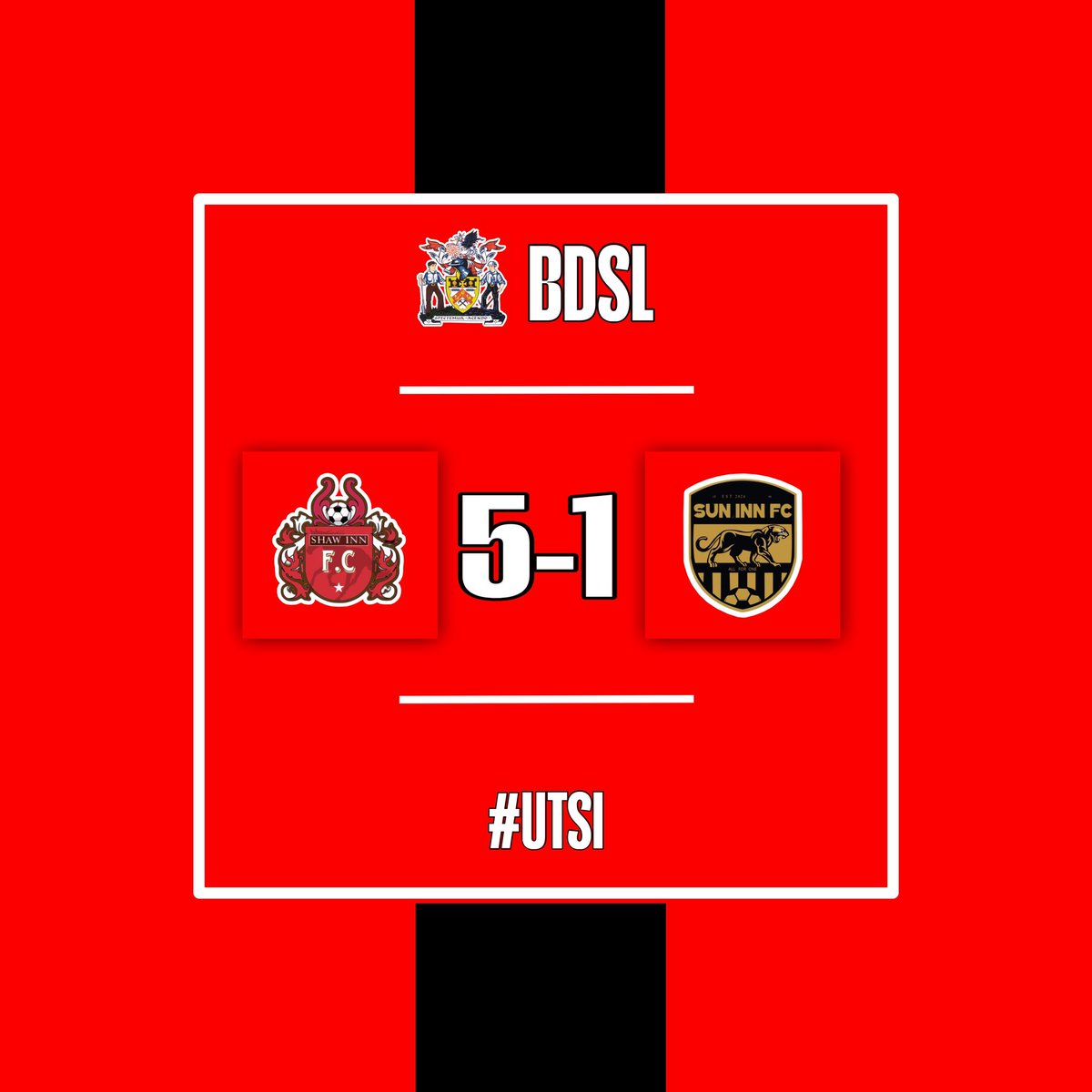 FT | 5-1 | The lads win their first game of the season at our new home - Ardsley Park. A first-half hat-trick from Davey Cook, a debut goal from Joe Wicks and an own goal sealed all three points.

Well played Sun Inn FC &amp; good luck for the rest of the season🤝🏻

Sponsored by