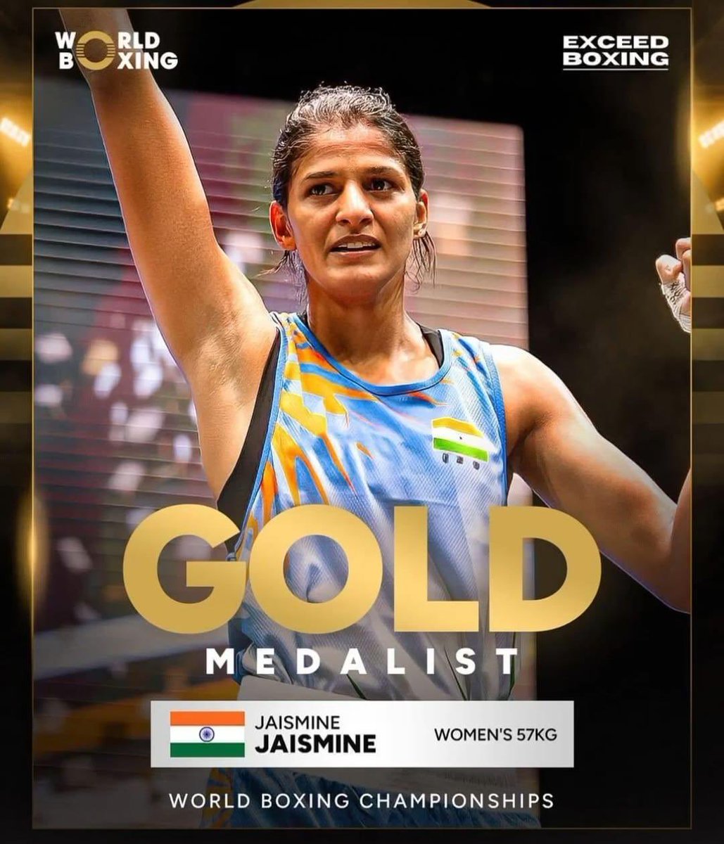 Leading Indian boxing’s highest-ever medal haul 🥇🥈🥉<a href="/BoxerJaismine/">Jaismine Lamboriya</a>, a World Champion in her very first final defeated the best to become the world’s best in 57kg