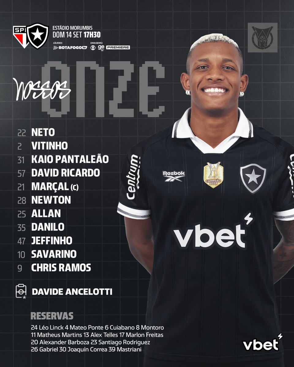 BOTAFOGO 
ESCALADO
🔥🔥🔥⚽️⚽️⚽️