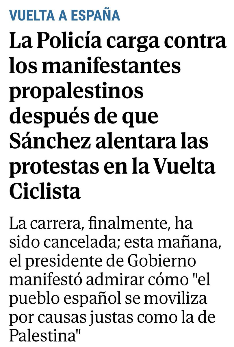 Un presidente del Gobierno que se dedica a polarizar, tensionar y enfrentar a la población no es un presidente del Gobierno.

Sánchez sabe que está en su recta final y le vale todo. Perdido, desesperado, ahora él se ha convertido en el principal agitador de la Moncloa.