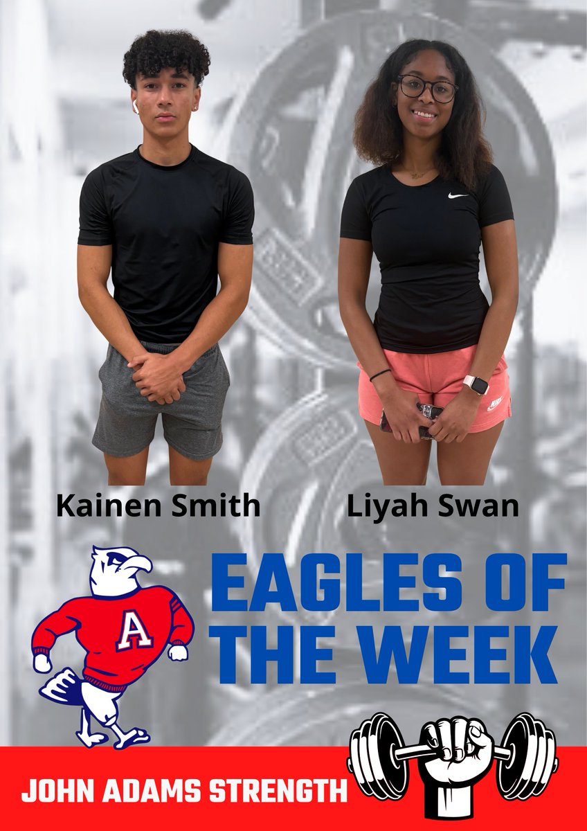 Congrats to our first Eagles of the Week of the school year! Kainen Smith and Liyah Swan top the leaderboards for our 10 Yard Fly-Ins.
