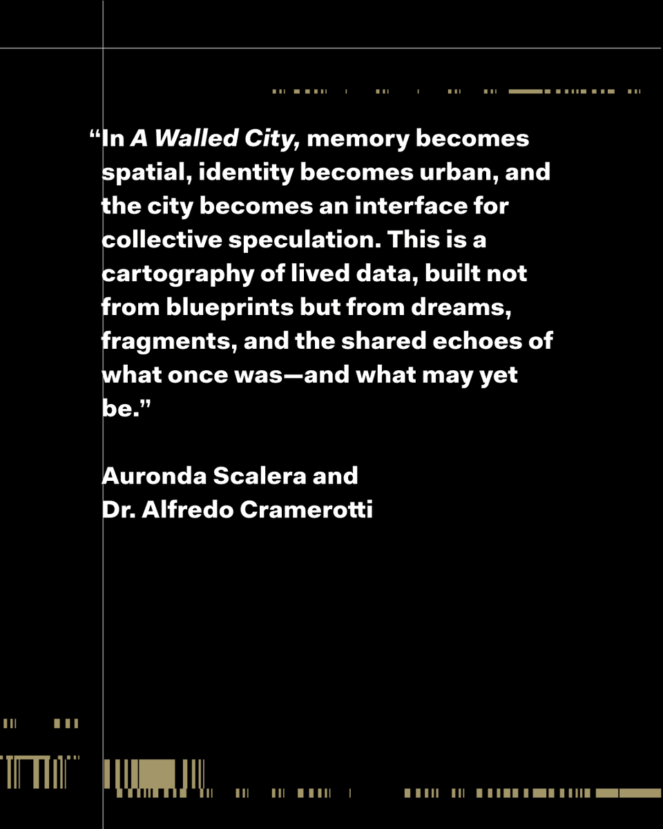 the_ai_art_mag's tweet photo. Golden Ticket in Issue Nº2: our jurors Auronda Scalera & Dr. Alfredo Cramerotti selected A Walled City by Weidi Zhang with Rodger Luo. “Memory becomes architecture, identity is spatialized, and communities emerge through a rhizomatic network.” Join us live on Instagram, Sept 15, 9:00 am PDT / 6:00 pm CEST / 7:00 pm AST / Sept 16, midnight SGT on Instagram. #AIArtMagazine #GoldenTicket #Number2 @AurondaScalera @CuratorView
