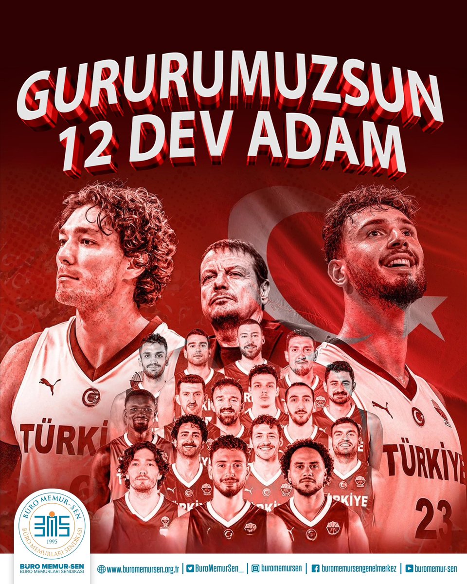 🏀 12 DEV ADAM’LA GURUR DUYUYORUZ! 🇹🇷

FIBA EuroBasket 2025 finalinde büyük bir mücadele ortaya koyarak ikinciliği elde eden A Milli Erkek Basketbol Takımımızı yürekten tebrik ediyorum.

Sahada son ana kadar gösterdiğiniz azim, inanç ve mücadeleyle milletimize büyük bir gurur