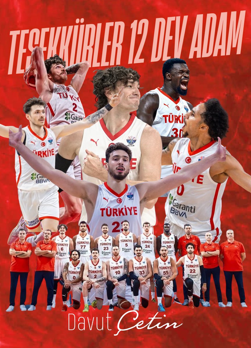 Avrupa ikinciliğiyle göğsümüzü kabartan 12 Dev Adam, sahada gösterdiğiniz yürek, mücadele ve azimle yalnızca bir turnuvayı değil, milyonların kalbini kazandınız.
Siz, gençlerimize ilham veren, azmin ve inancın zaferini hatırlatan en güçlü örneksiniz.
Bu gururu bize yaşatan tüm