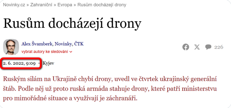 Drony v Polsku nemohly být ruské, protože Rusům drony došly už před třemi lety.