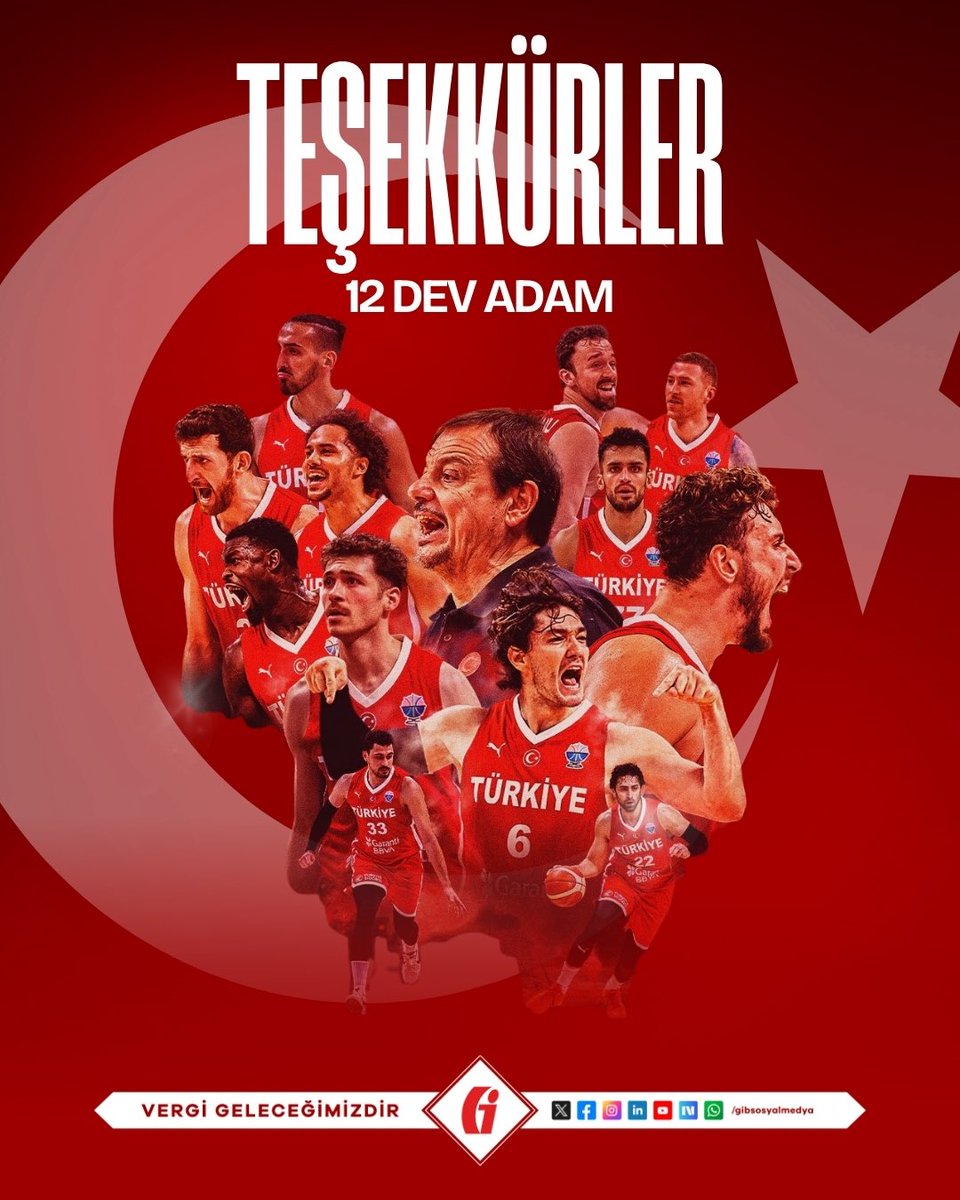 2025 FIBA Avrupa Şampiyonası’nda gümüş madalya kazanan A Milli Erkek Basketbol Takımımızı gönülden tebrik ediyoruz. 🇹🇷 

#12DevAdam #EuroBasket