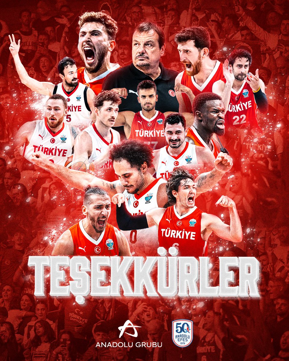 A Milli Takımımızın, 2025 Avrupa Basketbol Şampiyonası'nda gösterdiği performans ve elde ettiği gümüş madalyadan dolayı büyük gurur duyuyoruz. Bu başarıda emeği geçen herkesi yürekten tebrik ediyoruz. #BuYolculukHepimizin
