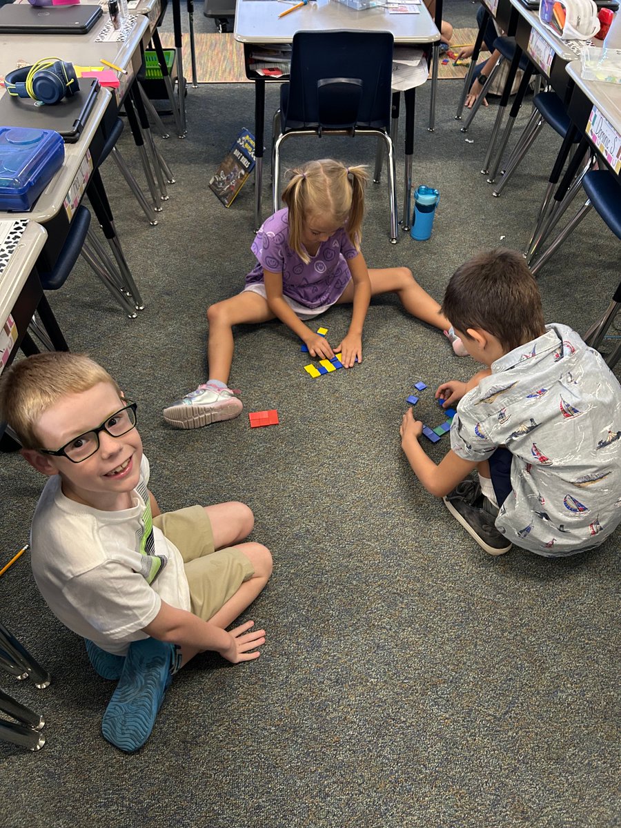 WPESFalcons's tweet photo. Mrs. Esh’s 3rd graders got hands-on with math today! 📐🔷 They created shapes using square tiles and explored which had the biggest and smallest area. Learning + fun = success! 🙌 #HandsOnLearning #MathInAction #AreaWithTiles #3rdGradeMath #FutureMathematicians https://t.co/UlHHbvhfey