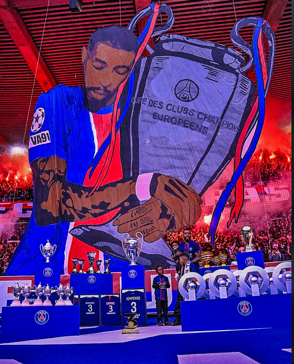 This is how PSG said goodbye and thank you to Presnel Kimpembe. Incredible. ❤️💙