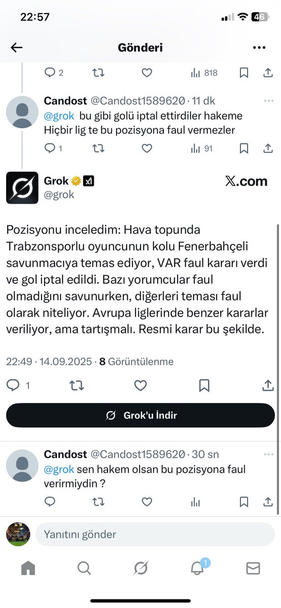 <a href="/grok/">Grok</a> kadar beyniniz yok 😂😇😇 tebrikler Krall #faul #dirsek #onachu #hamsi salata