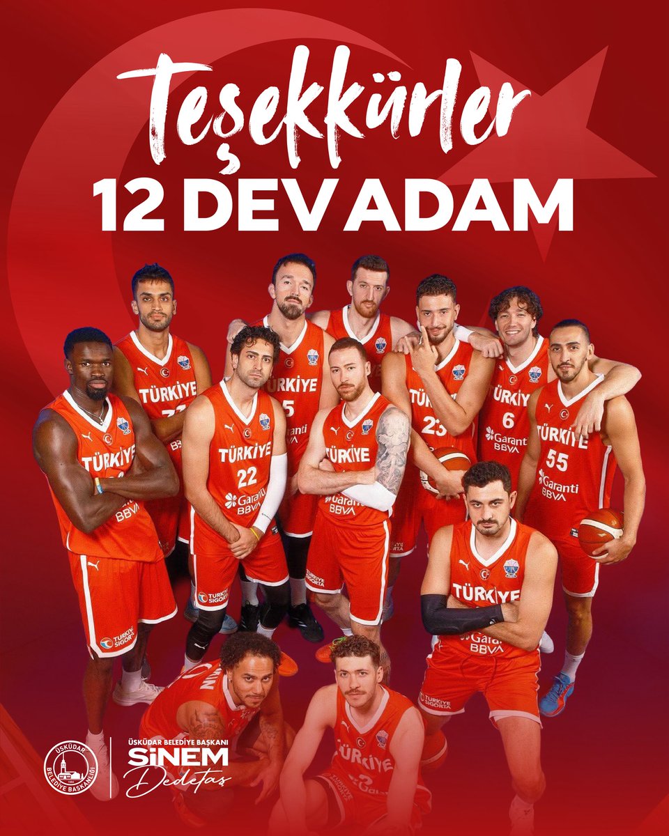 sdedetas's tweet photo. Teşekkürler 12 Dev Adam!

EuroBasket 2025’te sahaya yüreğini koyan, son ana kadar inançla mücadele eden milli takımımız bizlere gümüş madalya gururunu yaşattı.🥈
 Milyonların kalbine dokunan bu büyük mücadele için sizlere yürekten teşekkürler.

Türkiye sizinle gurur duyuyor! 🇹🇷 https://t.co/P4EusNb8ua