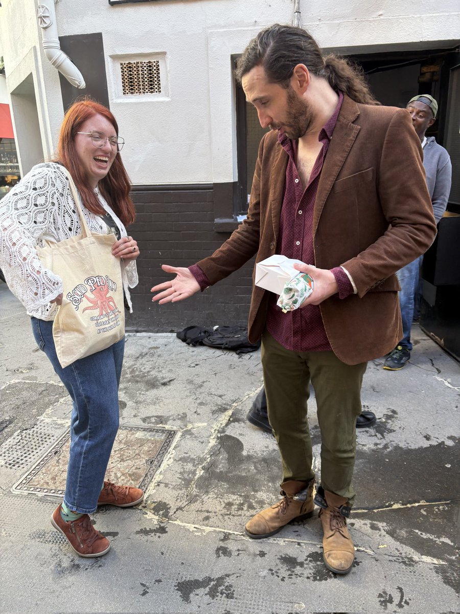 luciatonacci's tweet image. Sometimes it's just showing Captain Carrick the Squid Pro Quo band merch that you made for yourself 🐙