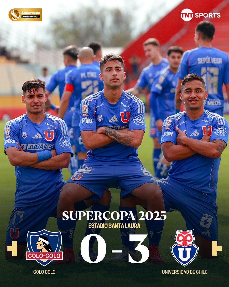 🔵🔴🤘 ¡EL ROMÁNTICO VIAJERO FESTEJÓ EN SANTA LAURA!

#LaU goleó a #ColoColo en Independencia y se consagró como nuevo monarca de la #Supercopa. Sepúlveda, Guerra y Assadi anotaron para el triunfazo de los Azules. 

¡Disfruta lo mejor de nuestro fútbol! Suscríbete a