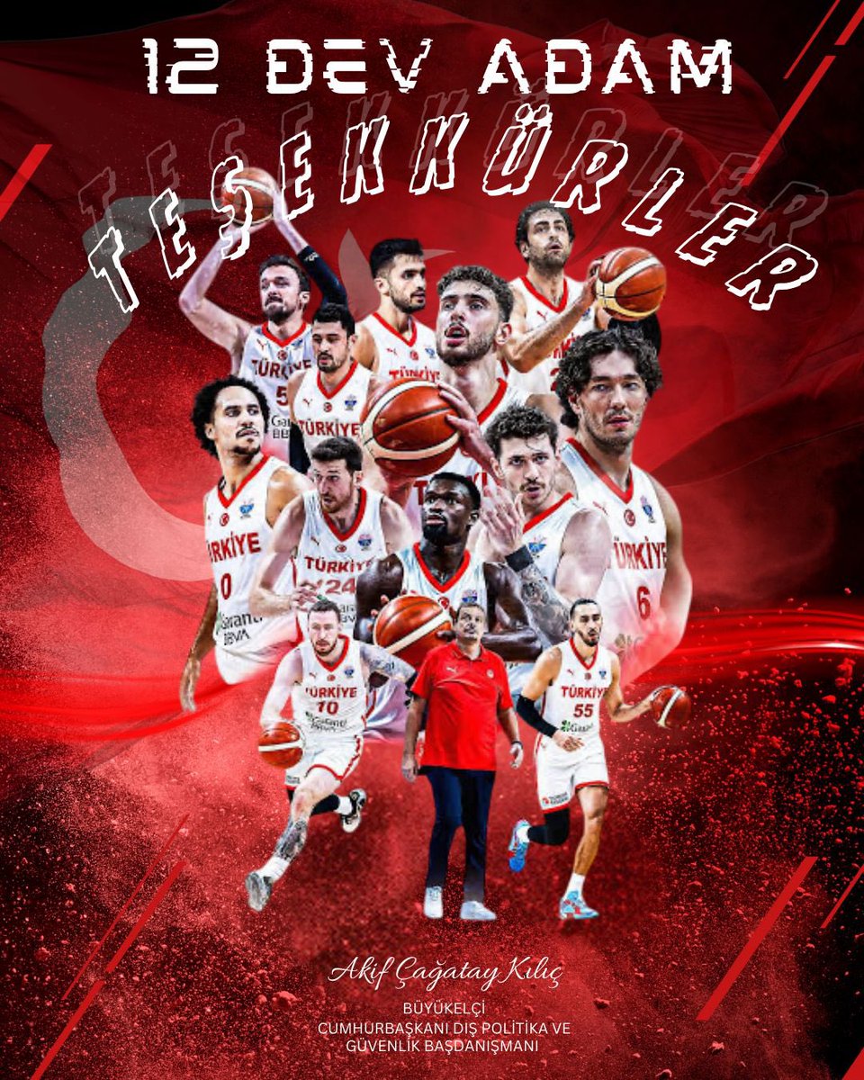 FIBA 2025  Avrupa Şamyonası’nda ikinci olarak gümüş madalya almaya hak kazanan A Milli Basketbol Takımımızı yürekten tebrik ediyorum.

Sizinle gurur duyuyoruz #12DevAdam 🇹🇷