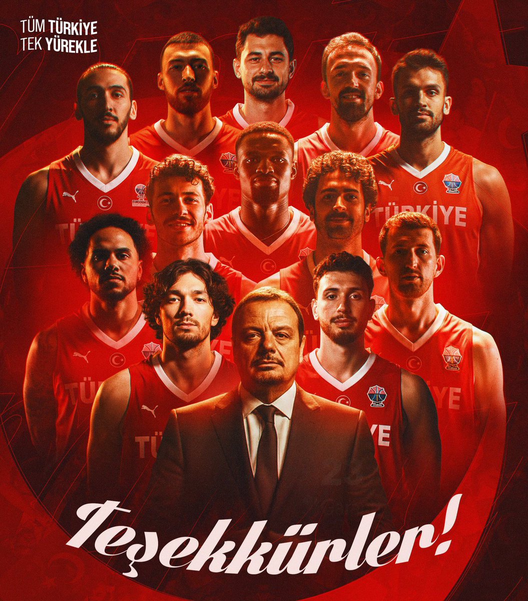 🏀 Son ana kadar mücadele eden, vazgeçmeyen #12DevAdam ile gurur duyuyoruz. 🇹🇷

FIBA Avrupa Şampiyonası finalinde Avrupa ikinciliğini 🥈 elde ettik ama siz yüreklerimizi kazandınız.

Yaşattığınız gurur için teşekkürler ❤️👏