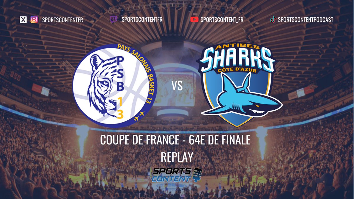 SportsContentFr's tweet photo. Replay - Coupe de France de Basket - 64e de finale - Pays Salonais Basket 13 vs Antibes
https://t.co/pibYdS97rL

Et évidemment @CatchNShootFr aux commentaires! https://t.co/vc5DK5SAnb