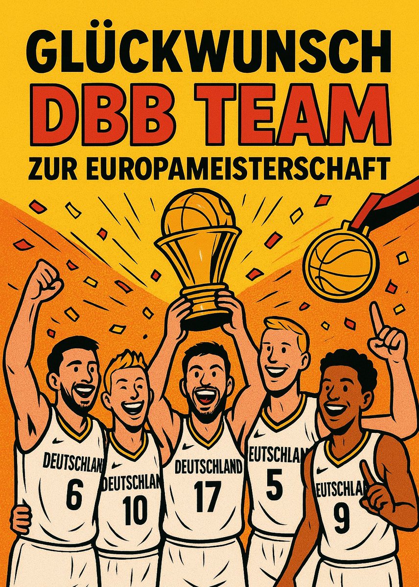 happy_appel's tweet photo. 🏀🇩🇪 GLÜCKWUNSCH, @DBB_Basketball 🇩🇪🏀

Europameister 2025 – ihr habt Geschichte geschrieben! 💪🔥
Von Einsatz, Teamgeist und Herzblut getragen – was für ein Turnier, was für ein Triumph! 🏆🎉

#DBB #Europameister #Basketball #TeamDeutschland #HistoryMade #basketball https://t.co/vTZlbP5kxO
