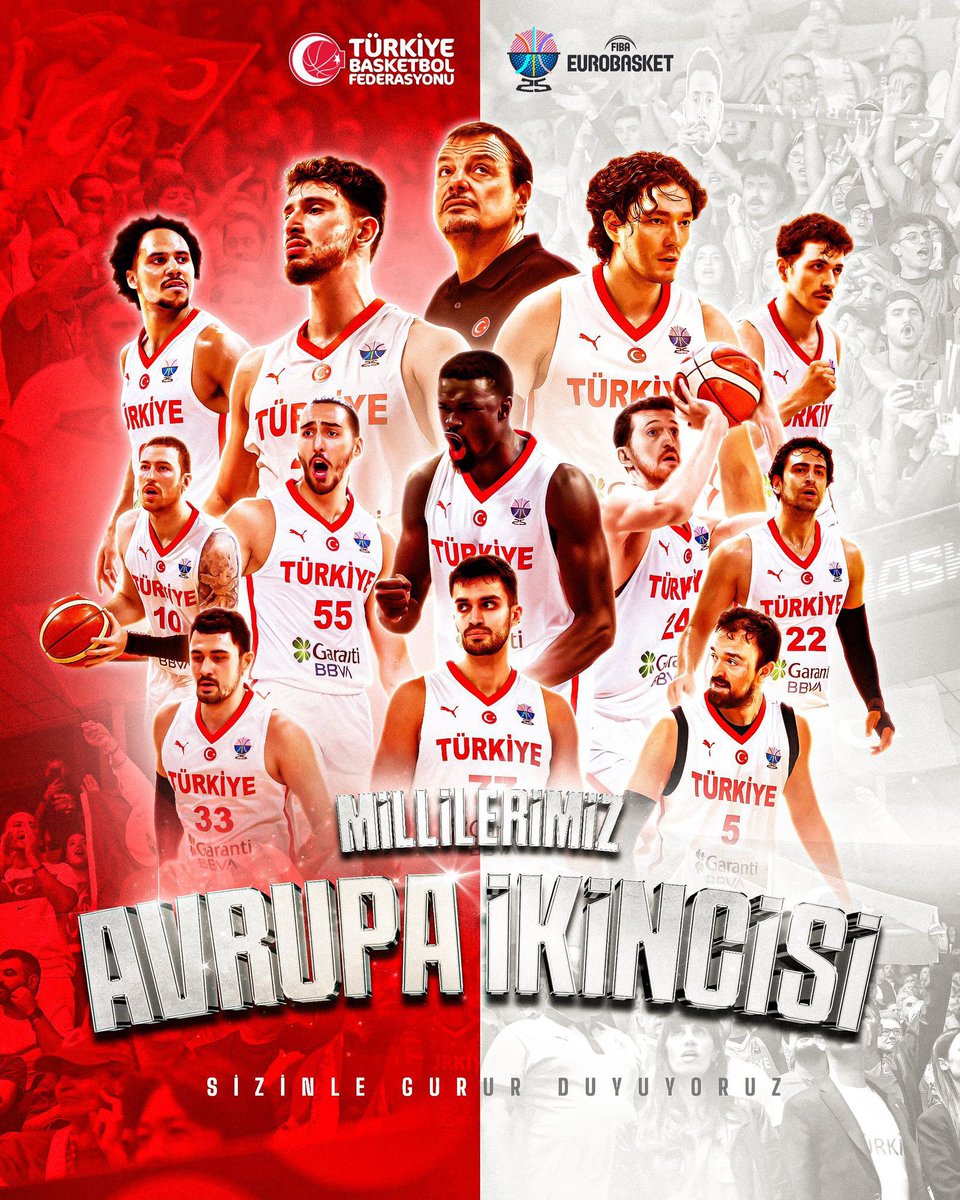 Teşekkürler 12 Dev Adam 🇹🇷

FIBA 2025 Avrupa Şampiyonası'nda ikinci olarak gümüş madalyayı ülkemize getiren 12 Dev Adam'ı tebrik ediyorum.🥈🏀