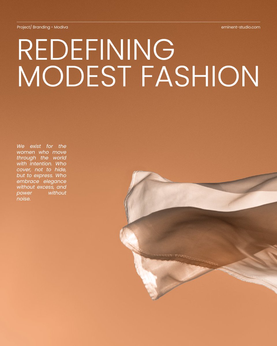 eminentstudioSA's tweet image. We partnered with Modiva to shape a brand identity that feels confident yet simple. The logo, colors, and visuals were all designed to highlight modest fashion in a modern, powerful way.

Contact us at 📞  0103 373 9707

#EminentStudio #Modiva  #BrandIdentity #ModestFashion