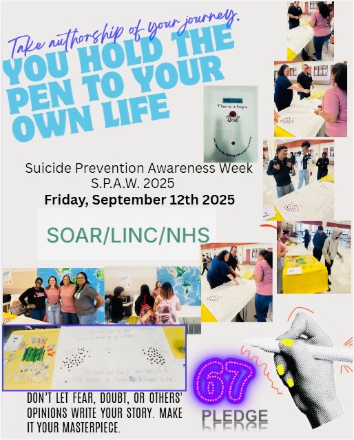 AliefCounseling's tweet image. 🖊️ 67 students at Soar, LINC &amp;amp; NHS pledged to hold the pen to their own life during S.P.A.W. Week. Focused, bold, and ready to write their story. 💚 #SPAW #AliefStrong