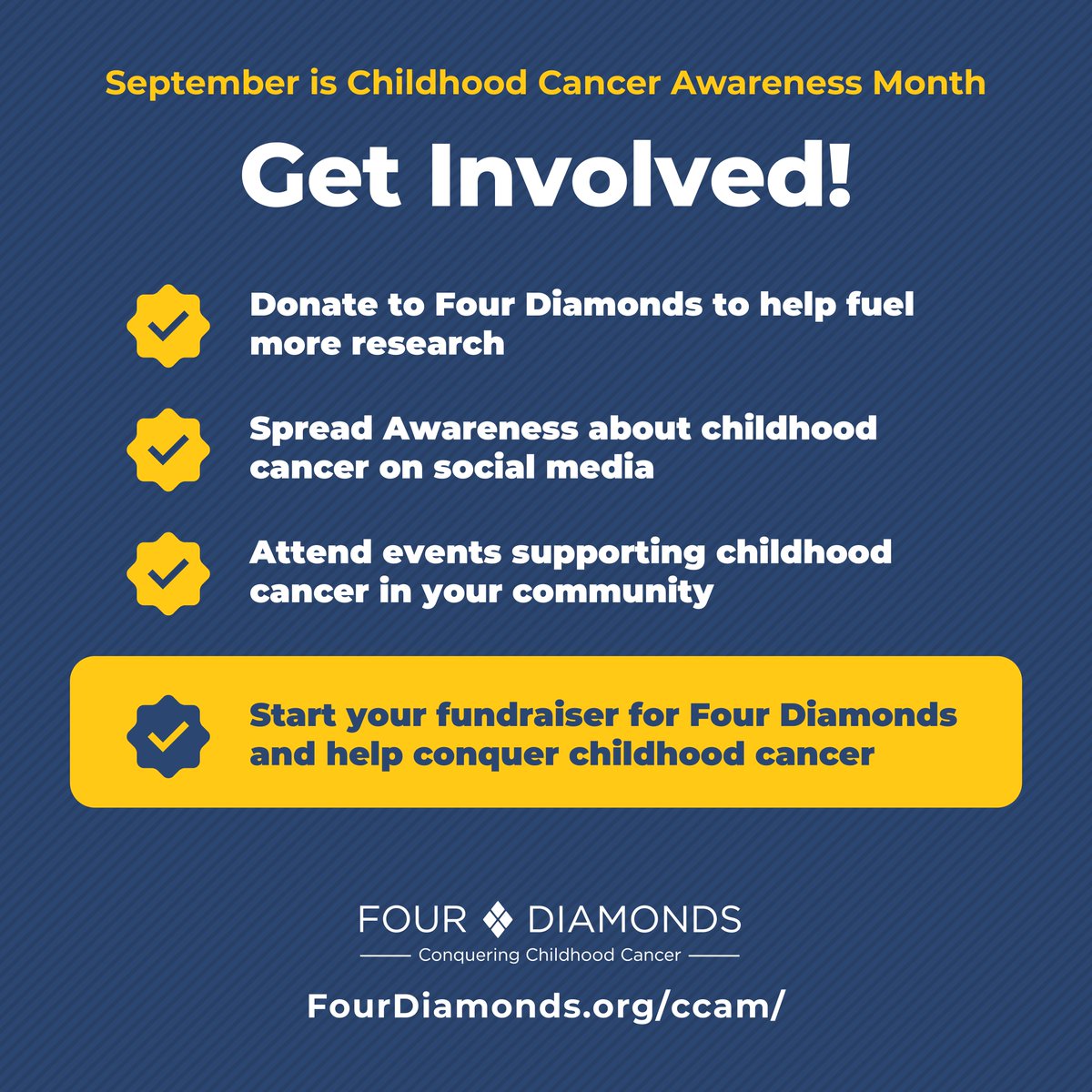 September isn’t over yet — there’s still time to make a difference during #ChildhoodCancerAwarenessMonth.

Whether you donate, fundraise, or spread awareness, your support helps children and families facing this battle every day. 

Here’s how you can get involved:
✅   Donate to