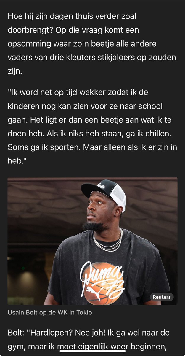 Eh ⁦<a href="/NOS/">NOS</a>⁩ ⁦<a href="/NOSsport/">NOS Sport</a>⁩ ik denk dat er heel veel vaders zijn die dat niet als de grootse droom zien. Probeer jullie aan te tonen dat jullie aan te tonen dat jullie niet zo woke zijn als sommige wel zeggen of is er een andere reden voor deze merkwaardige alinea?