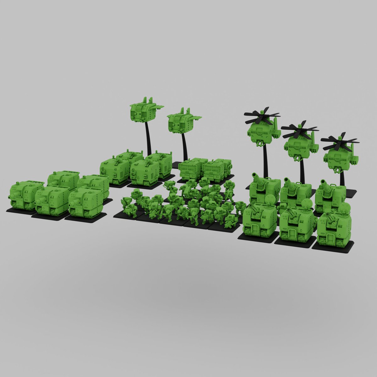 FilamentioJojo's tweet photo. Tomorrow is the day we celebrate our Patreon's first anniversary!
Block State and Sphere Nation have developed magnificently :D
Here you see the whole Block State Army and examples of the Core Army
#blockwar #filamentio #3DPrinting #wargaming #wargames #paintingminiatures https://t.co/epV1CZ5t5V