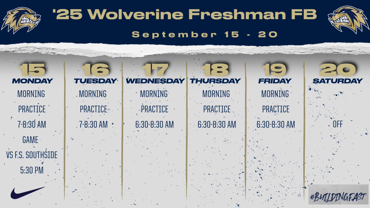 This week's schedule.