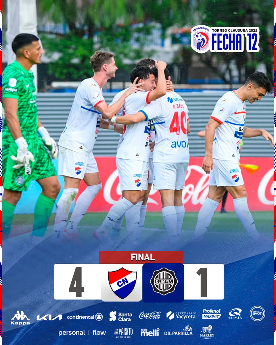 #Clausura2025🏆

✅️Fecha 12

𝗙𝗶𝗻𝗮𝗹 𝗱𝗲𝗹 𝗣𝗮𝗿𝘁𝗶𝗱𝗼

GANÓ NACIONAL  !!

Nacional ️4️⃣➖️ 1️⃣ Olimpia 

⚽️ ⚽️Carlos Arrúa 
⚽️ Iván Valdez 
⚽️ Orlando Gaona Lugo 

#VamosNacional 🔴⚪️🔵