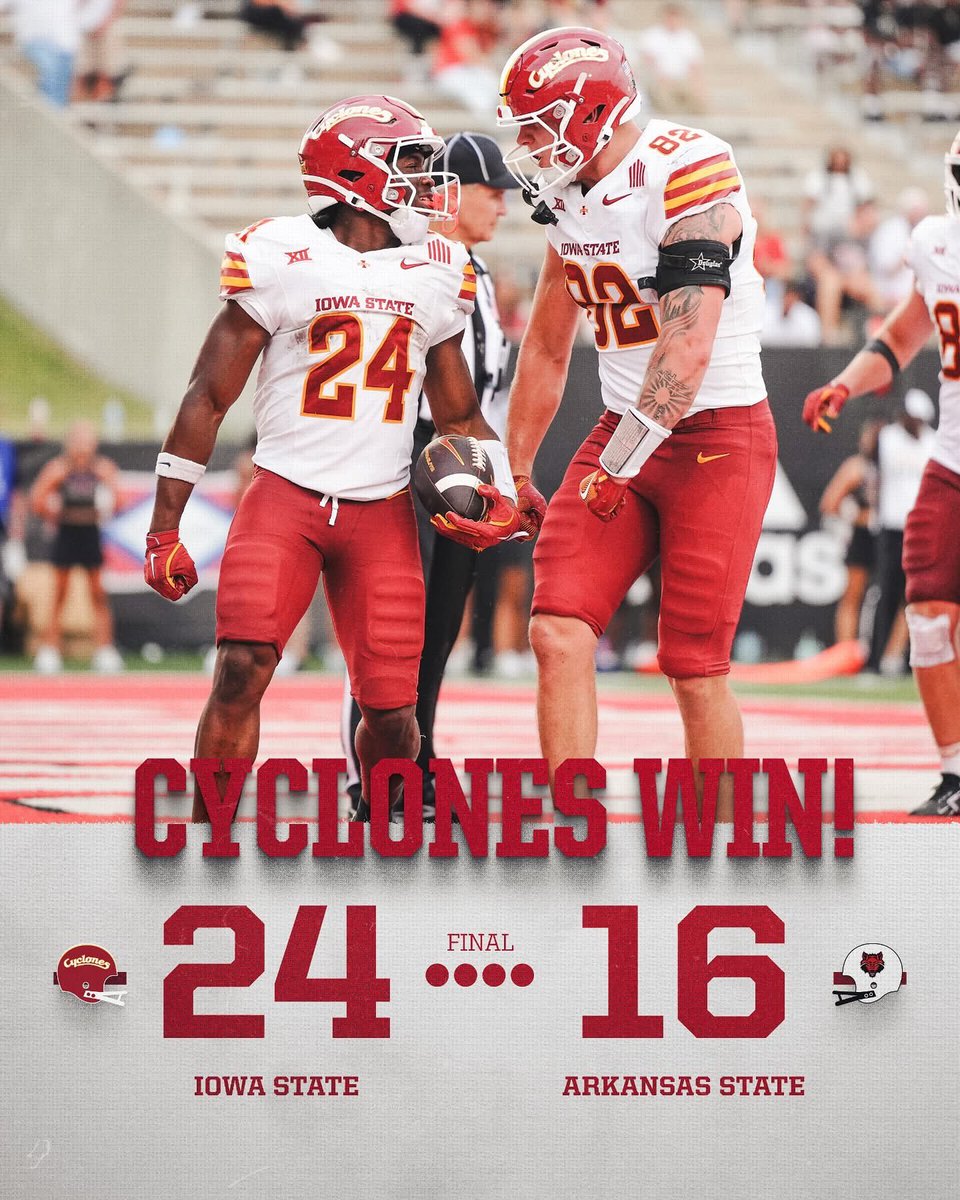 Your still undefeated Iowa State Cyclones racked up 452 total yards of offense. That means the Cyclones just added $1,356.00 to the total donation CKF will donate to Blank Children's Hospital at the end of the season! 
#FTK #MoreYardsMoreImpact
