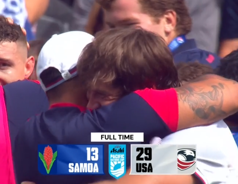 Perrugby's tweet photo. 🇺🇸 Estados Unidos clasifcado al Mundial de Australia después de perderse Francia 2023.

Enganché el segundo tiempo, nunca vi un equipo de Samoa tan flojo en el contacto y con un pack tan chico de tamaño.

Jugará vs Chile por un lugar en la RWC. https://t.co/SX6Uch0DWt