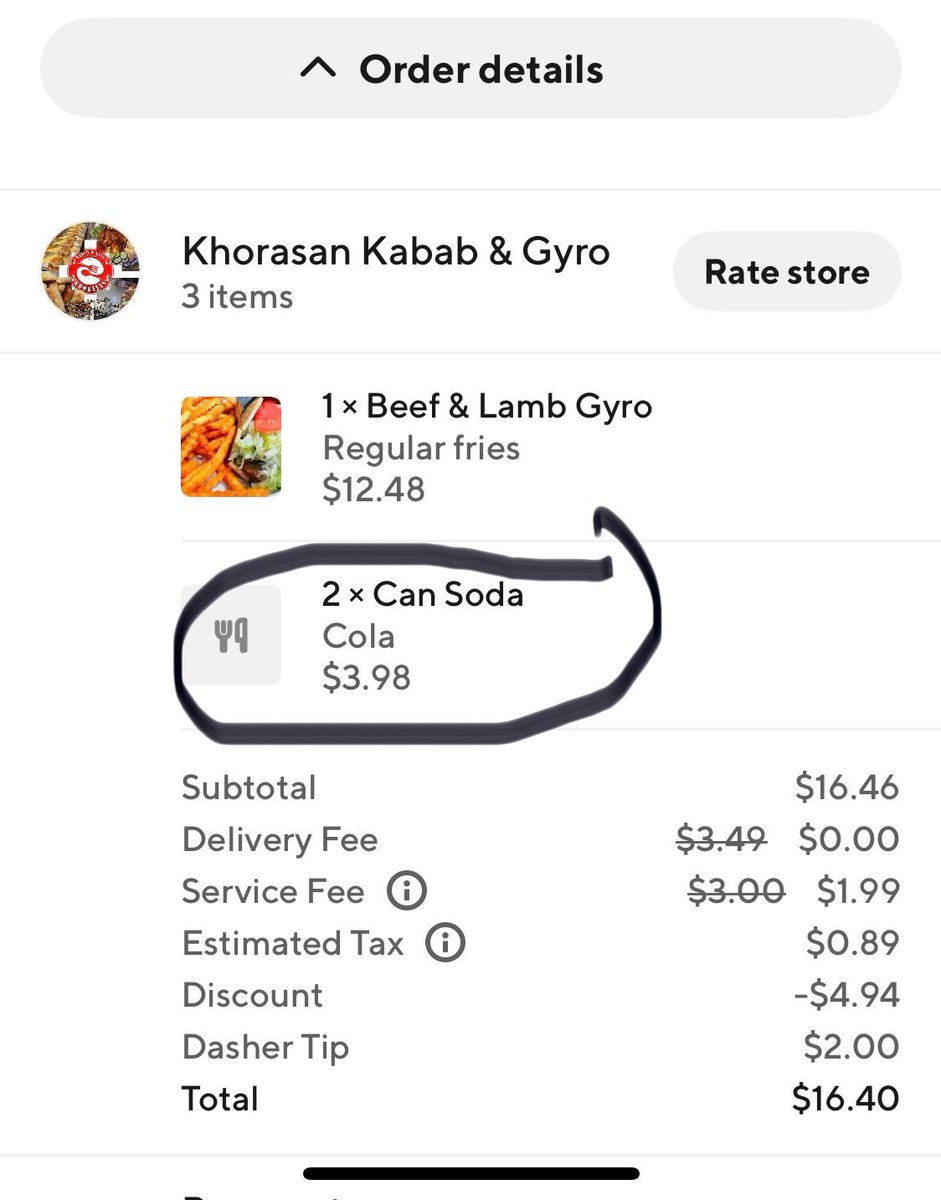luckypugowner's tweet photo. @DoorDash I ordered 2 soda for 3.98, I didn’t get any sodas, so you decided to refund 3.49. You think it’s okay to steal from people!? https://t.co/PLZmAOXwR2