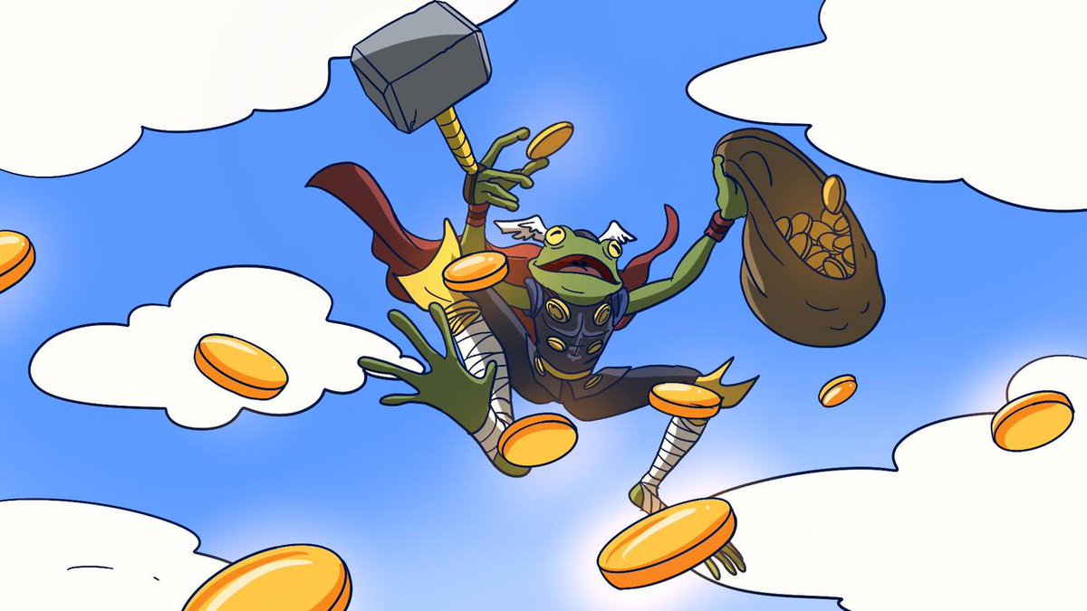 ⚡️$THROG is the THORE of memecoins—charging up with raw ETH power before launching sky-high.
This isn’t just a frog—it’s a thunder god in sticker-core form. The meme market’s about to feel the lightning. Early holders are already gripping the hammer. Don’t wait for the storm to