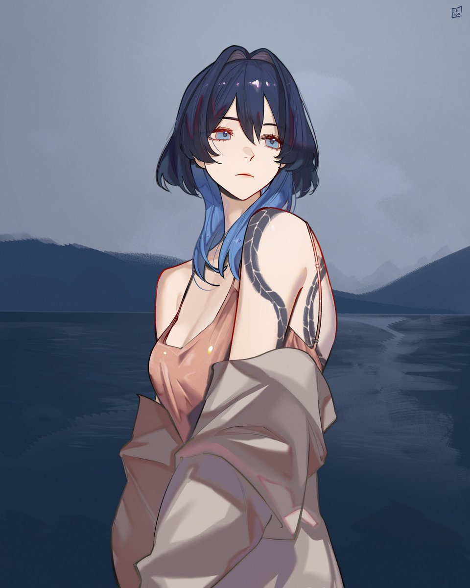 #InacademyFB hii ina
i overall like how this art turned out, but i still struggle with how deeply to render
here, if i stare too long, her clothes can begin to feel a little muddy like too much is going on, but if i dial it back it feels like i'm not doing enough with it ;-;