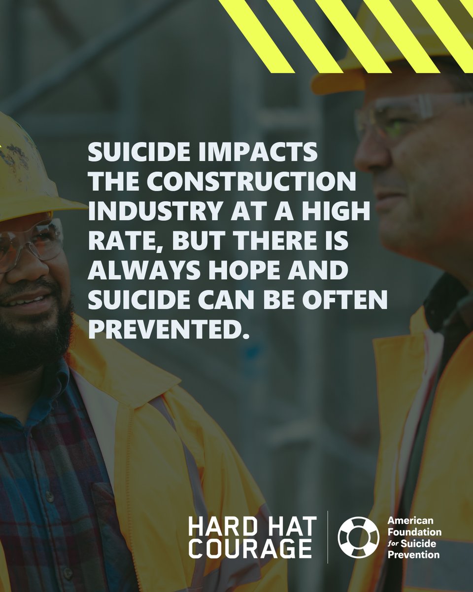afspnational's tweet photo. We’re committed to ending suicide in the construction industry this #ConstructionSuicidePreventionWeek and beyond.💛 

Check out our Toolbox Talk “Understanding Suicide in Construction” and help us achieve lasting change: https://t.co/79XyzRsWBU

#CSPW https://t.co/9nK1Gx31Rp