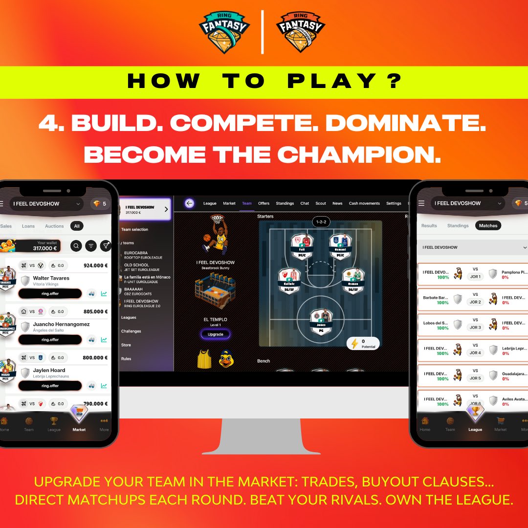 🎮HOW TO PLAY

🏀Everything you need to know to have your own <a href="/RingFantasyEU/">RingFantasyEuroleague</a> team, live the <a href="/EuroLeague/">EuroLeague</a> like never before💎🤩

🔗 ringfantasybasketball.com/ref/general

#RingFantasy #Euroleague @euroleague #Basketball #Fantasy #Manager #Gaming #RingFantasyEuroleague #JustTheGame