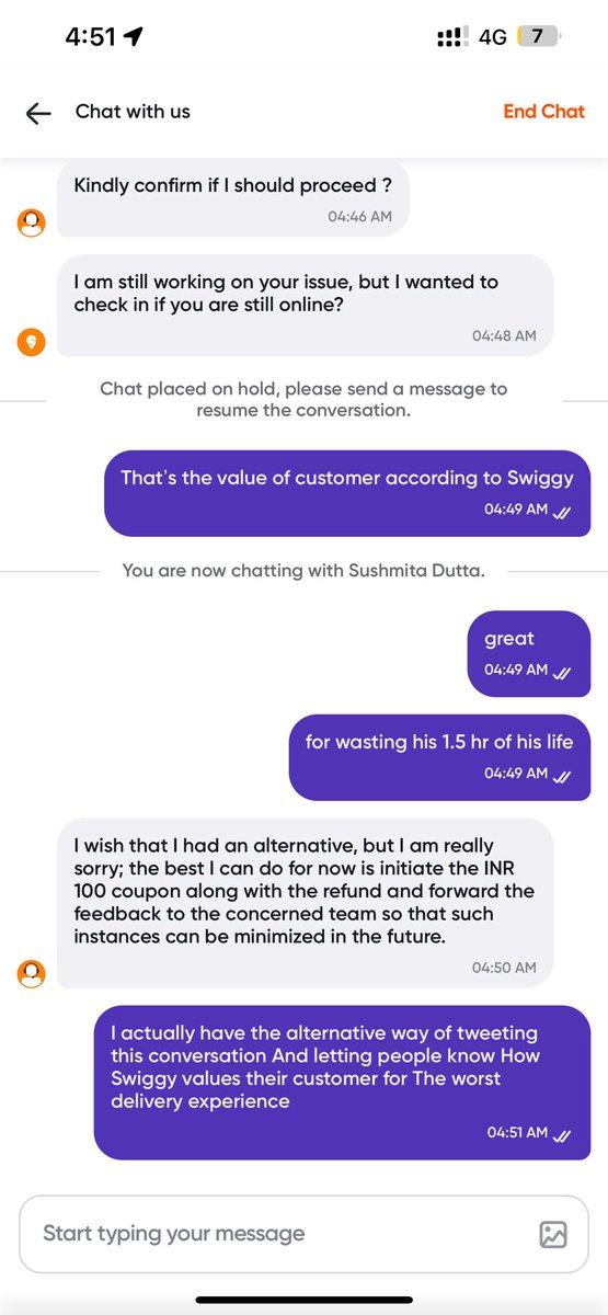 CHINMAY8080's tweet image. @Swiggy @SwiggyCares @SwiggyInstamart @WeAreSwiggy #swigg #swiggysucks #india #mumbai everyone see the value of Swiggy giving to its customer for wasting his 1.5 hours on the worst delivery experience, please don’t ever order from Swiggy, insta mart