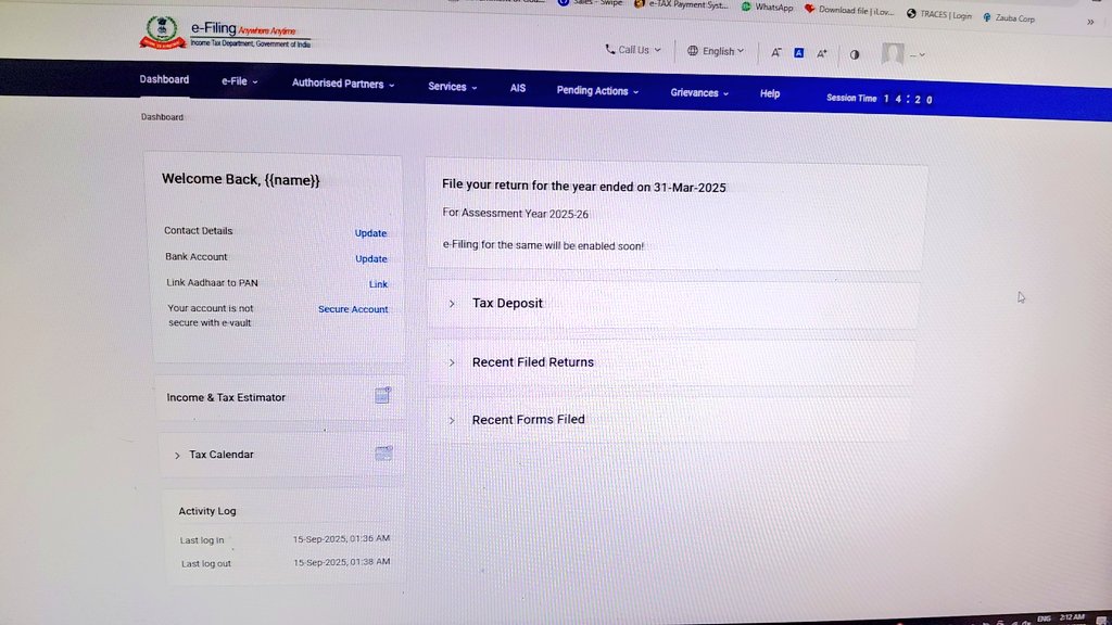 MhamalC's tweet photo. @CAChirag @IncomeTaxIndia E-filing for the same will be unable soon!  Site stop filling at 2:12 am https://t.co/CCjYLAmLne
