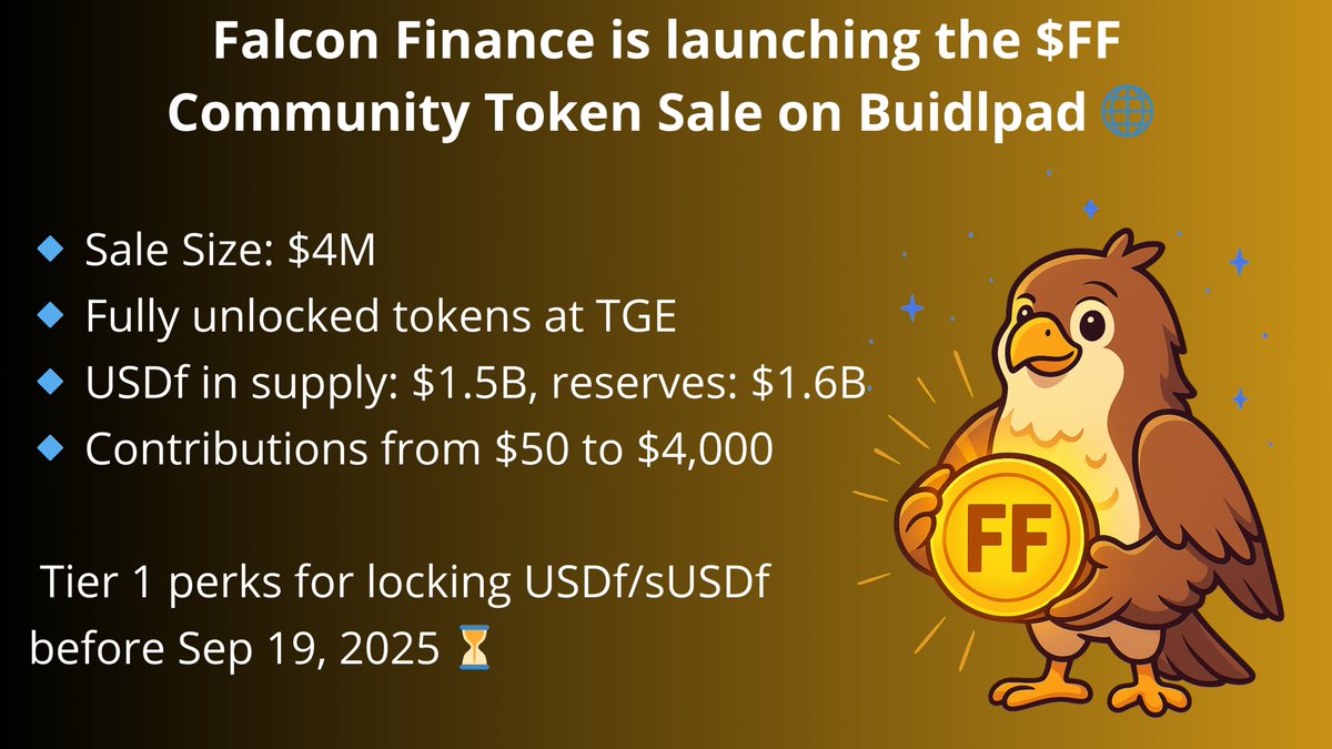 Tetiana359's tweet image. 🚀 Big news! @FalconStable @buidlpad 

#DeFi #FalconFinance #CommunitySale