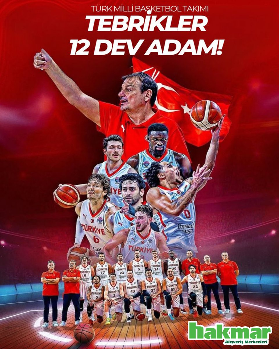 🏀 Avrupa'nın ikincisi, gönüllerimizin birincisi! 👏👏
🇹🇷
Avrupa ikinciliğiyle hepimize büyük bir gurur yaşatan Türk Milli Basketbol Takımımızı gönülden tebrik ediyoruz. Başarılarınız daim olsun! 👏
