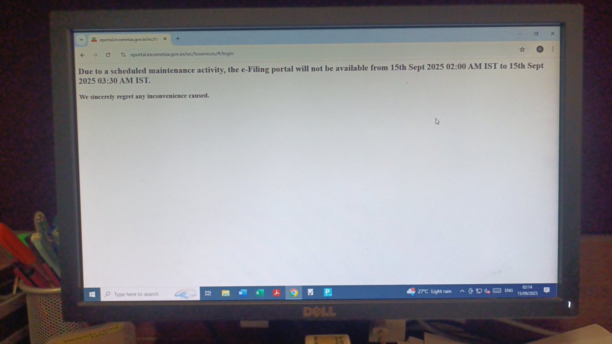 mgv414's tweet photo. @IncomeTaxIndia @nsitharamanoffc @officeofPCM @FinMinIndia @PIB_India @PIBFactCheck @MIB_India Income Tax portal down again during filing time. Why always at the casual hours when people are trying to file returns?

#extend_due_dates_immediately #extend_ITR_TAR_duedates https://t.co/TcY43775Ru