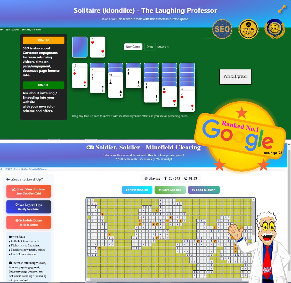 Can classic games BOOST SEO? "SEO is all just a game". This boost page ranking by higher customer engagement laughingprofessor.net/seo-agency-too… . #TheProfessor #SEOServicesCompany