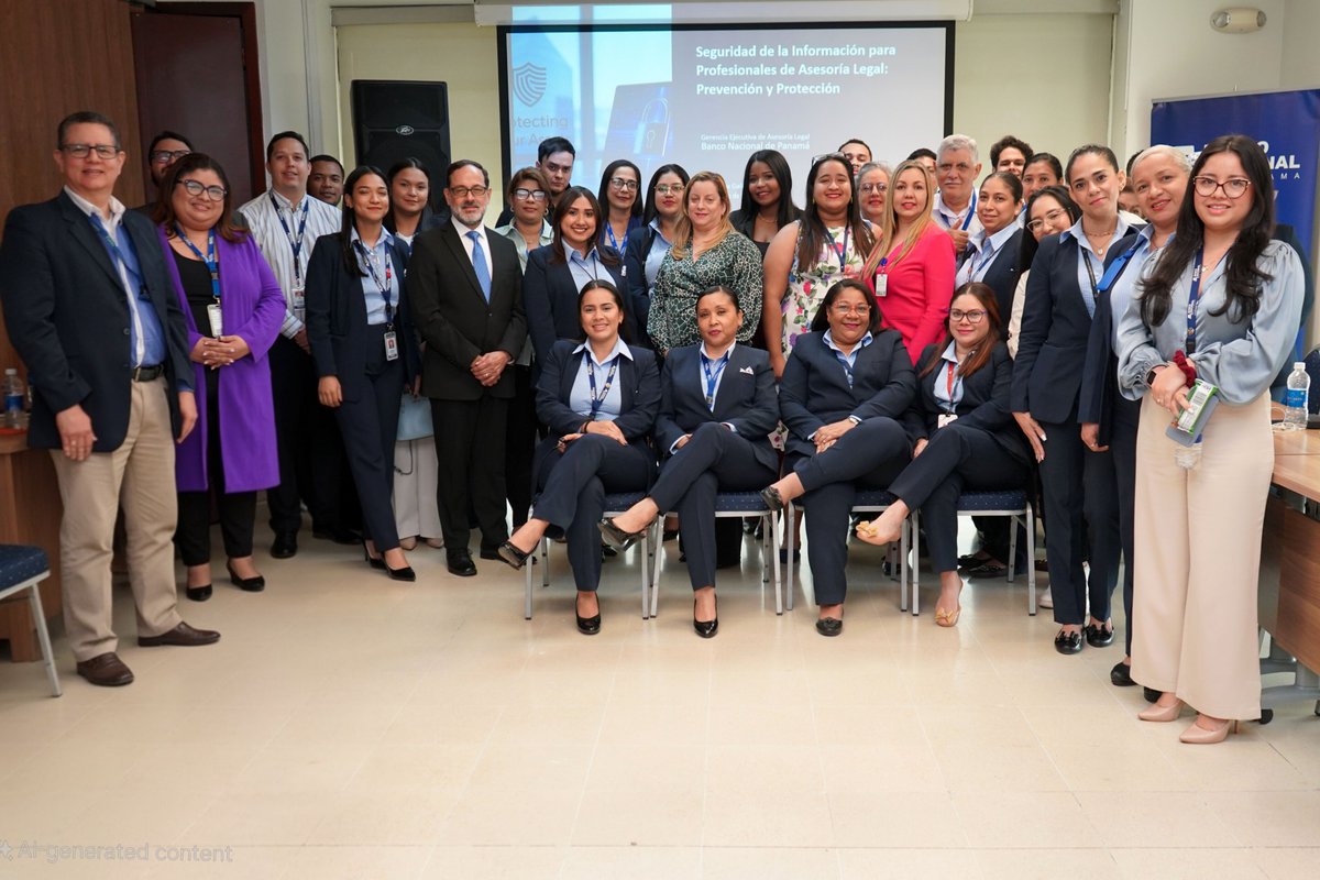 Hace días hablé de Seguridad de la Información para Profesionales de Asesoría Legal a la Gerencia Ejecutiva de Asesoría Legal del @BancoNalPA. Da gusto compartir buenas prácticas y reforzar la cultura de #ciberseguridad  en el banco estatal más importante. #infosec #ciberdelitos
