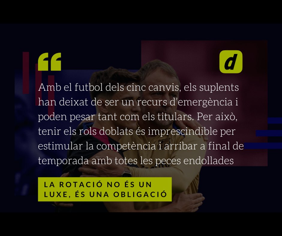 adriacat's tweet photo. La millor versió del Barça s'ha vist amb la segona unitat, amb Fermín i Casadó. Això és molt llarg i no poden jugar sempre els mateixos, per descans, per lesions o perquè a De la Fuente se li'n fot el Barça

✍ La rotació no és un luxe, és una obligació
📲 https://t.co/HqILt1wgYC https://t.co/ehSg2Fk0v8