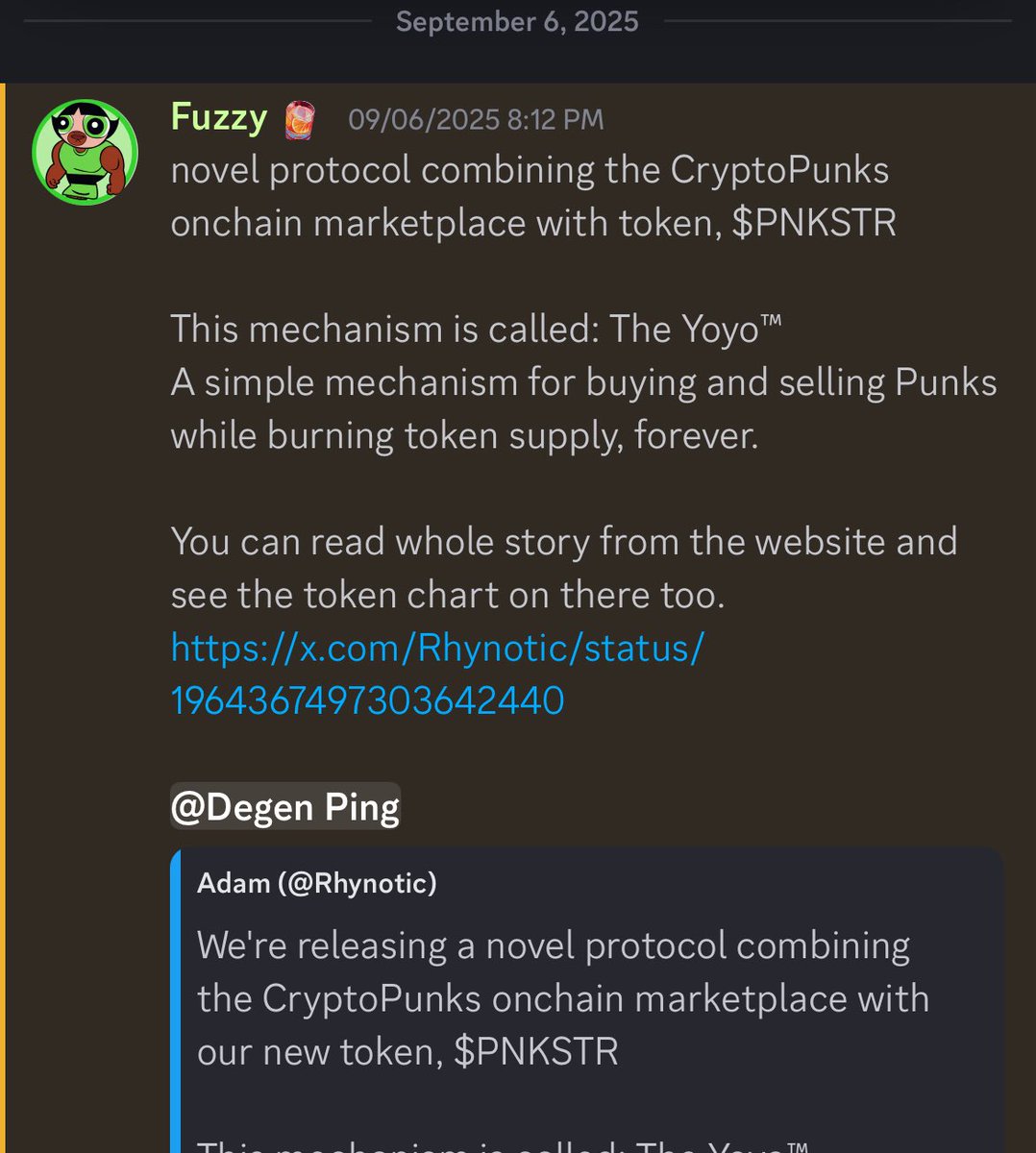 Called $PNKSTR on September 6th with ping in <a href="/thefamilyroom_/">The Family Room</a> at around $750-900k  that makes x30 from there. 

Firstly congratulations <a href="/Rhynotic/">Adam</a> for this historical niche idea 💕

Secondly thanks to our mama <a href="/resaang/">Resaang</a> creating a safe, free space for us to grow